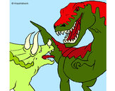 Dibujo Lucha de dinosaurios pintado por xdfaster