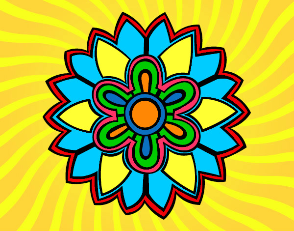 Dibujo Mándala con forma de flor weiss pintado por marina8