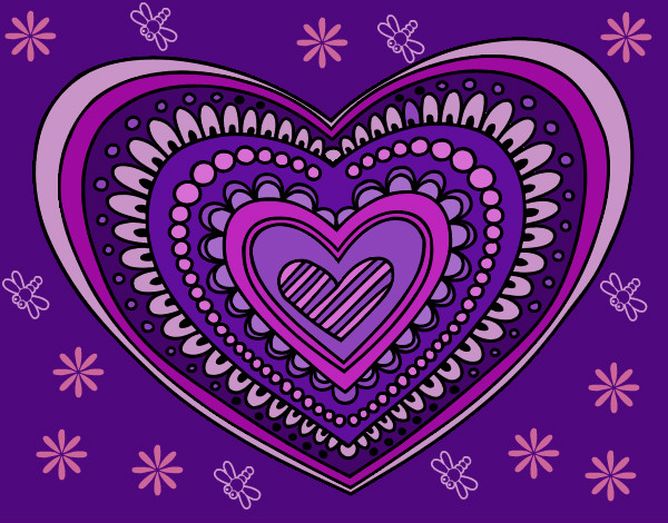 Dibujo Mandala corazón pintado por aniipop