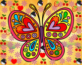 Dibujo Mandala mariposa pintado por karlha 