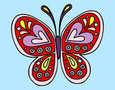 Dibujo Mandala mariposa pintado por laucris