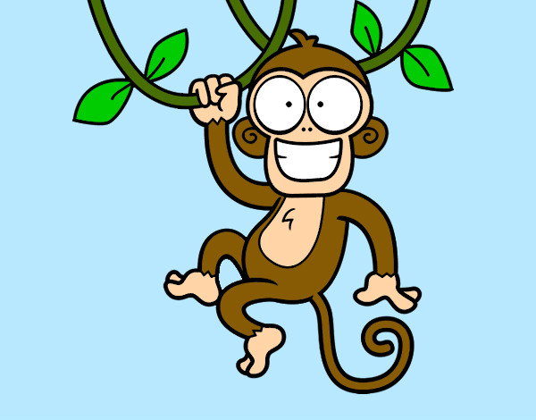 Dibujo Mono colgado pintado por arletdaria