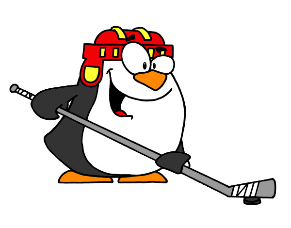 Dibujo Pingüino jugando a hockey pintado por sabru