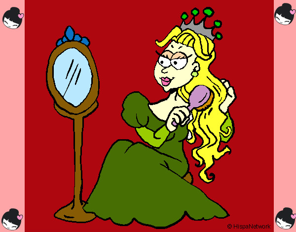 Dibujo Princesa y espejo pintado por alanita04