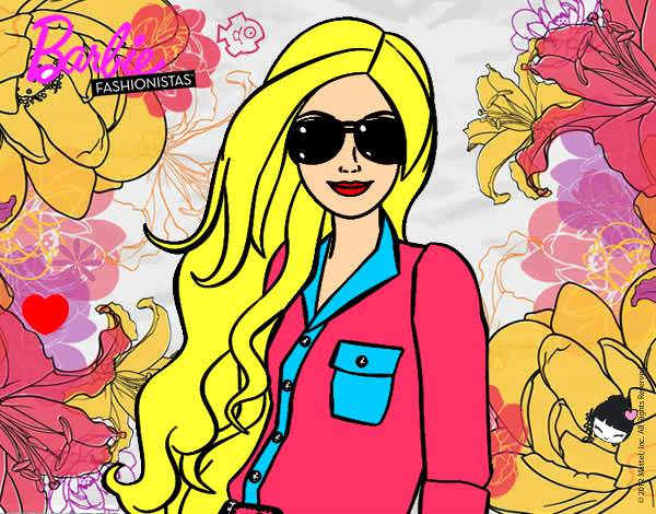 Dibujo Barbie con gafas de sol pintado por lindaflor