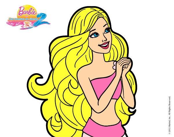 Dibujo Barbie contenta pintado por sandra8210