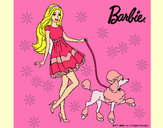 Dibujo Barbie paseando a su mascota pintado por sandra8210