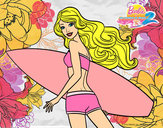 Dibujo Barbie surfera pintado por Roset