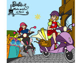 Dibujo Barbie y su amiga en moto 1 pintado por Veri Veri