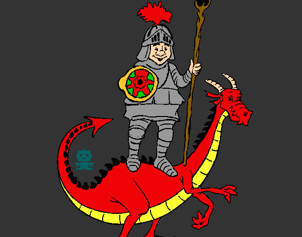 Dibujo Caballero San Jorge y el dragon pintado por mazi