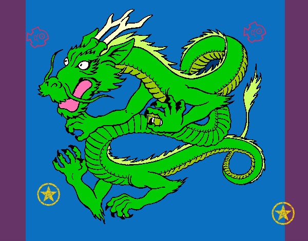 Dibujo Dragón japonés 1 pintado por yesmiau