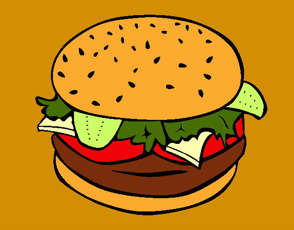 Dibujo Hamburguesa completa pintado por jfrkffkkf