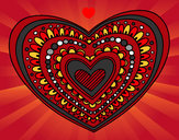 Dibujo Mandala corazón pintado por Veri Veri