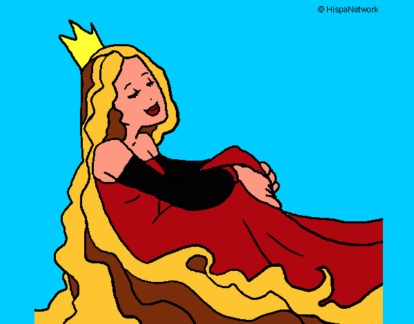 Dibujo Princesa relajada pintado por GAVIRIA