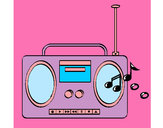 Dibujo Radio cassette 2 pintado por caritosol