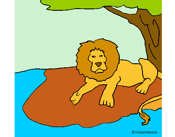 Dibujo Rey león pintado por Picpac