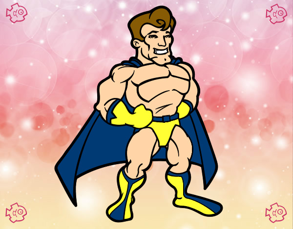 Dibujo Superhéroe musculado pintado por Marina10