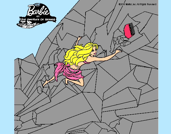 Dibujo Barbie escalando pintado por carl