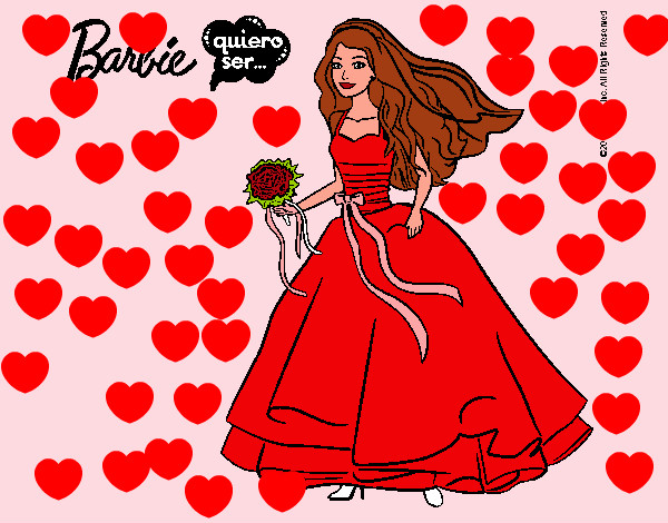 Dibujo Barbie vestida de novia pintado por GAVIRIA