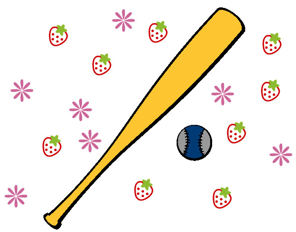 Dibujo Bate y bola de béisbol pintado por jekaorva