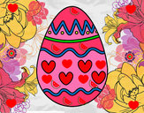 Dibujo Huevo con corazones pintado por hernande