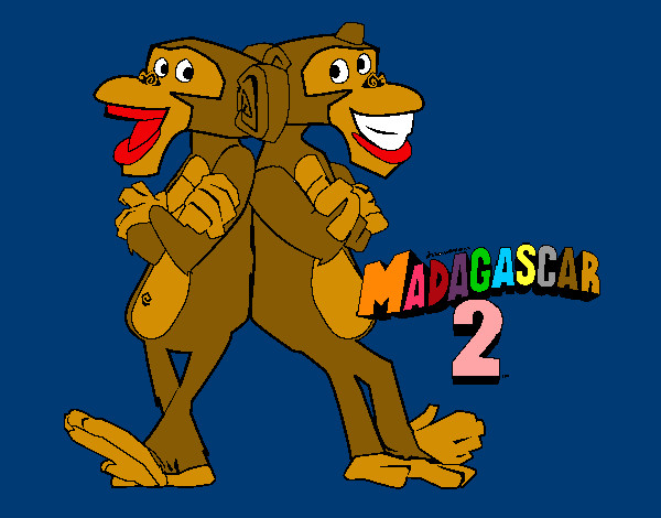 Dibujo Madagascar 2 Manson y Phil 2 pintado por Renula