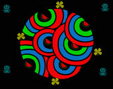 Dibujo Mandala circular pintado por hernande