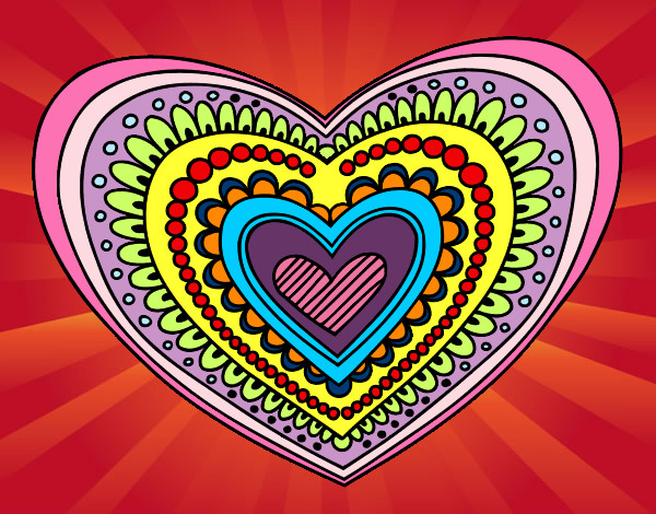 Dibujo Mandala corazón pintado por guaycris4