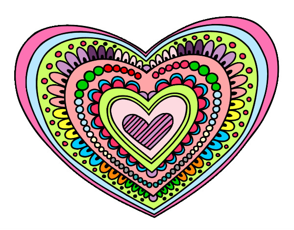 Dibujo Mandala corazón pintado por ivanova