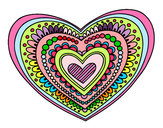 Dibujo Mandala corazón pintado por ivanova