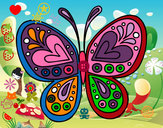 Dibujo Mandala mariposa pintado por brunoygian