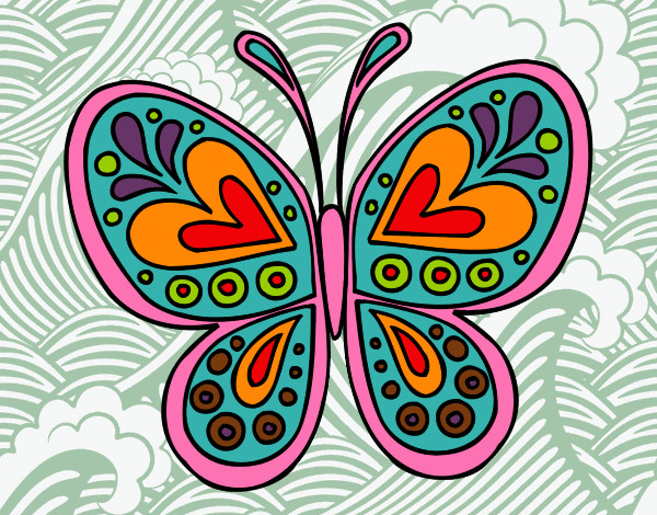 Dibujo Mandala mariposa pintado por hadiz