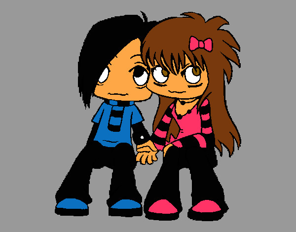 Dibujo Pareja Emo pintado por Lauryt