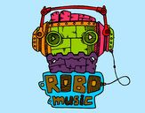 Dibujo Robot music pintado por augus04