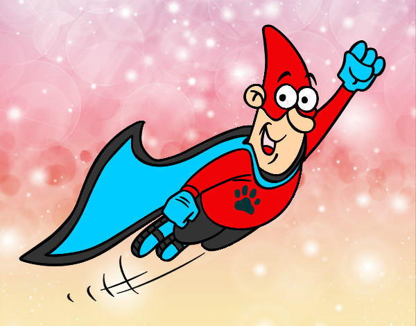 Dibujo Súper héroe volando pintado por Danny24