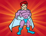 Dibujo Superhéroe musculado pintado por carl