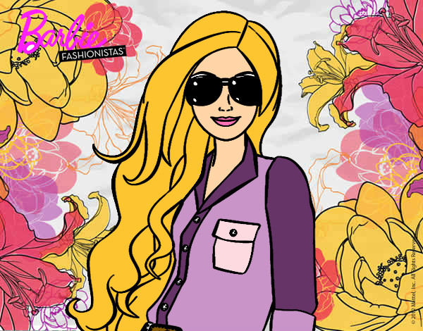 Dibujo Barbie con gafas de sol pintado por hola_nex