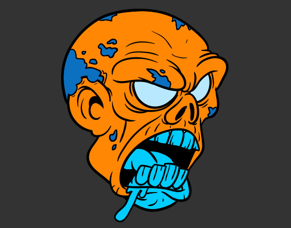 Dibujo Cabeza de zombi pintado por IkerDavid