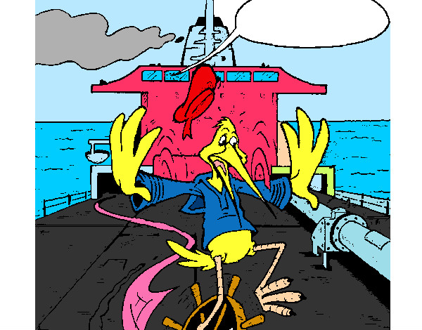 Dibujo Cigüeña en un barco pintado por 44323