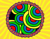 Dibujo Mandala circular pintado por wesky
