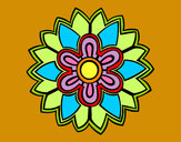 Dibujo Mándala con forma de flor weiss pintado por agustina1