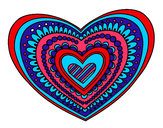 Dibujo Mandala corazón pintado por jessrc