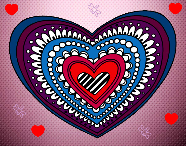 Dibujo Mandala corazón pintado por lizbelitha