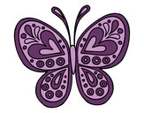 Dibujo Mandala mariposa pintado por leo18