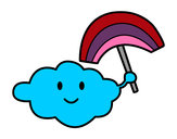 Dibujo Nube con arcoiris pintado por emili123
