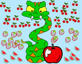 Dibujo Serpiente y manzana pintado por mariana233
