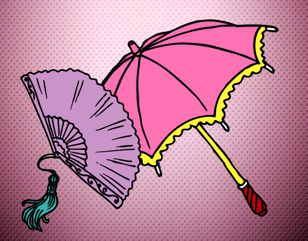 Dibujo Abanico y paraguas pintado por alejandra7