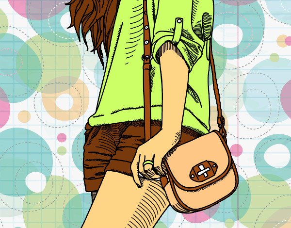 Dibujo Chica con bolso pintado por andre_1