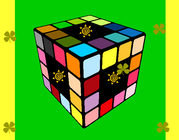 Dibujo Cubo de Rubik pintado por nuevo 