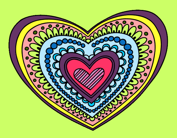 Dibujo Mandala corazón pintado por isra1